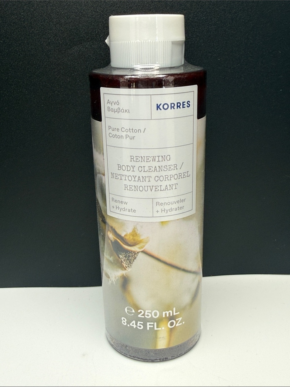 Korres PURE COTTON Renewing Body Cleanser | NEW | Safety Sealed